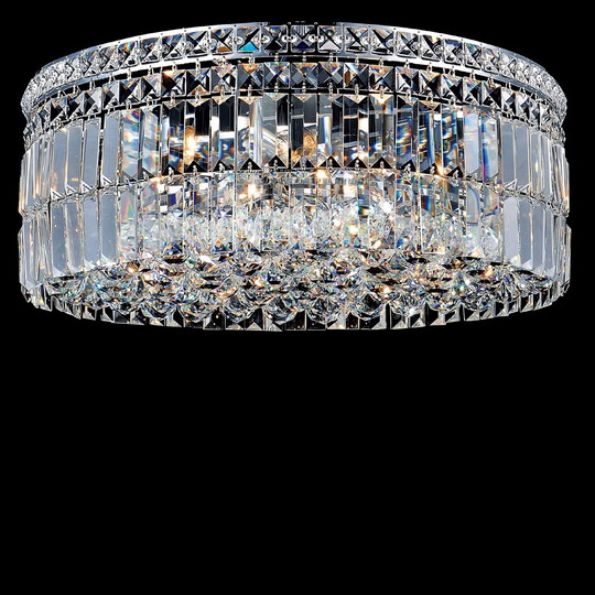 9 Light Flush Mount with Chrome Finish