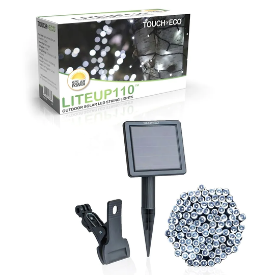 Solar Powered 110 LED Outdoor String Lights - Multiple Color Options