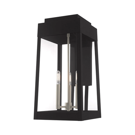 Giuseppe Lighting Three Light Outdoor Wall Lantern Oslo Black - Exact Size