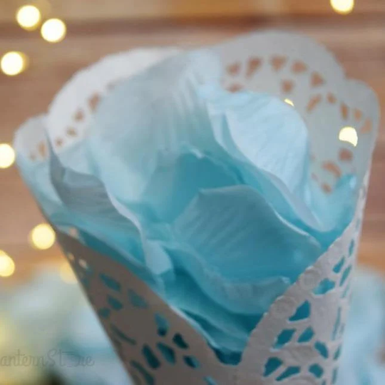 Arctic Spa Blue Silk Rose Petals Confetti For Weddings in Bulk