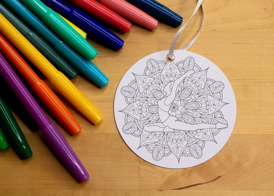 Yoga Pigeon Pose Coloring Christmas Tree Ornament Holiday Stocking Stuffer Adult Kid Project Color Relaxation Diy Meditation Yogi Asana