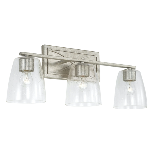 Sylvia 3-light 24.25-inch Bath/ Vanity Fixture w/ Clear Seeded Glass
