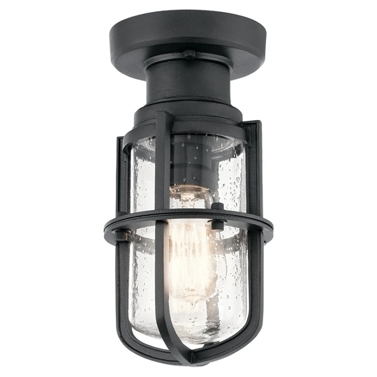 Kichler Lighting Suri Collection 1-light Black Outdoor Flush Mount
