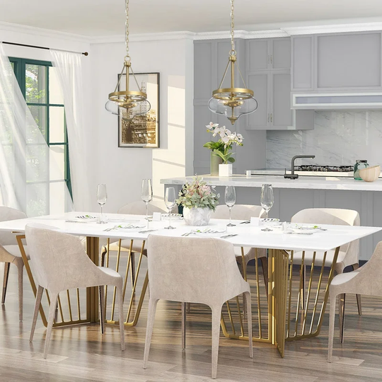 Rella Modern Glam Pendant Lights Teardrop Glass 3-light Island Chandelier Adjustable Lights