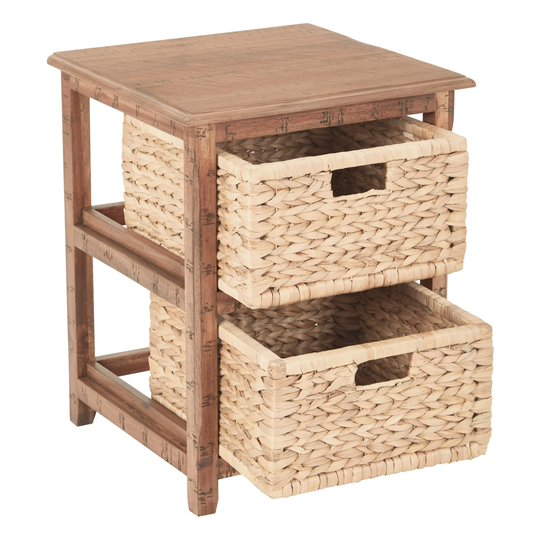 Sheridan 2-Drawer Storage with Distressed Toffee Finish Assembled