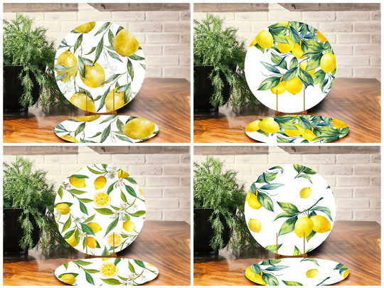 Lemon Placemat Set, Table Mat, Kitchen Centerpiece, Dining Mats, Supla, Decor, Underplate | Set Of 2