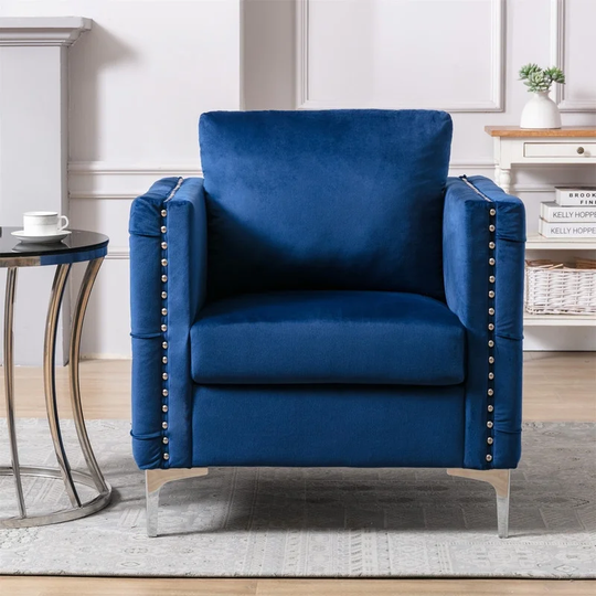 Accent Chair Club Chair with Steel Legs for Living Room Bedroom