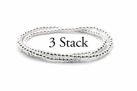 Silver Bead Bracelet | Sterling Ball |Sterling Stack Beaded