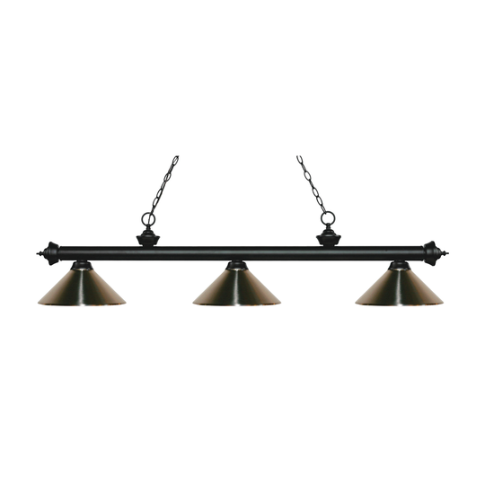 Avery Home Lighting Riviera Matte Black 3-light Island/Billiard Brushed Nickel-finished Light - Matte Black