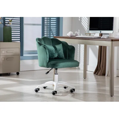Koret Scalloped Velvet Office Chair
