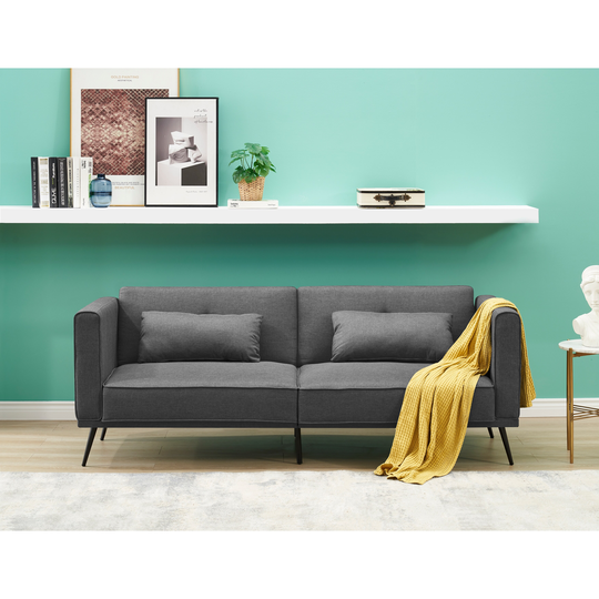 Modern & Variable Sleeper Sofa, Living Room Folding Sofa Bed with Metal Legs & Sturdy Frame, Pillows Included, Easy Assembly