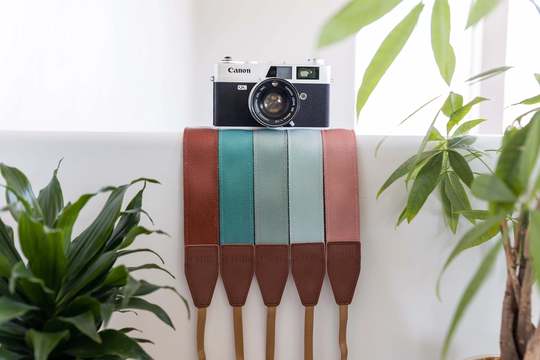 Single-Colored Camera Strap, Earthy Tones, Outdoor Aesthetic, 5 Color Options, Gift For Photographer, Holder, Vegan Leather Crossbody