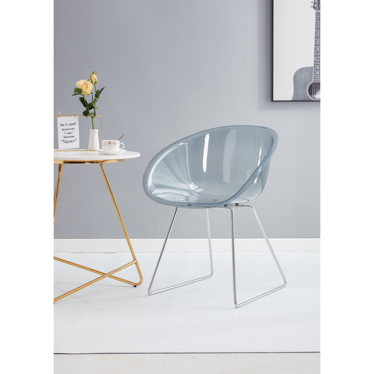 Transparent Semicircle Side Chair Dinning Chair 2 PCS - 23.22*19.68*29.52