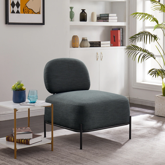Alma 27.8" Accent Side Chair with Metal Base