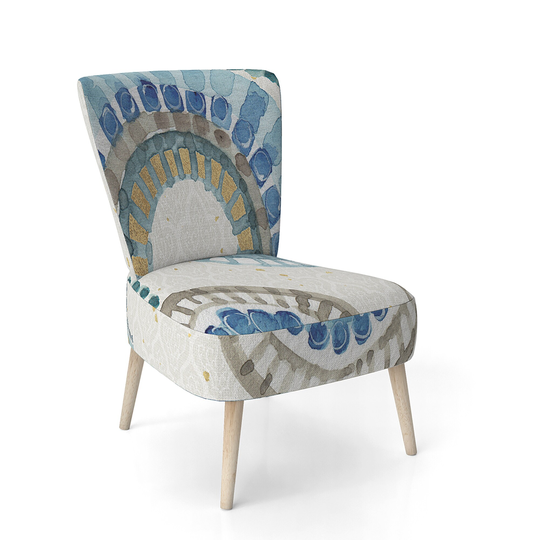 Designart 'Modern Gold Timetable II' Upholstered Mid-Century Accent Chair