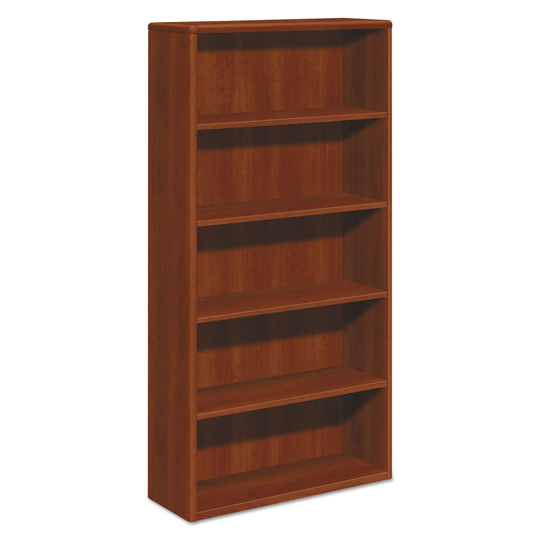 10700 Series Wood Bookcase, Five Shelf, 36 x 13.13 x 71, Cognac - 36" x 13.13" x 71"