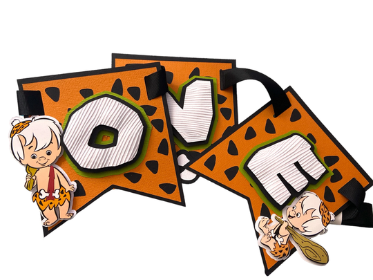 Bamm High Chair Banner - Bam Birthday Decoration 1st Cake Smash Decor Bam Photo Prop Yabba Dabba Two
