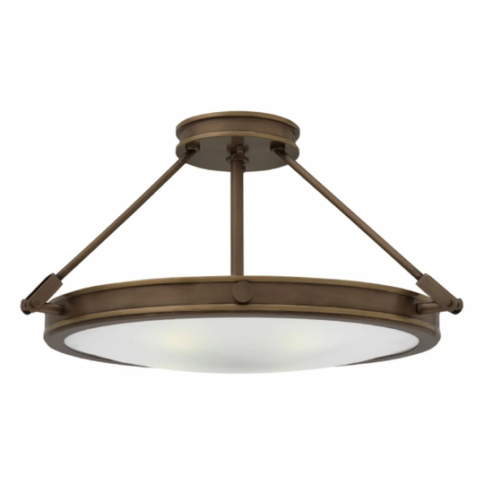 Hinkley Collier 4-Light Semi-Flush Mount in Light Oiled Bronze
