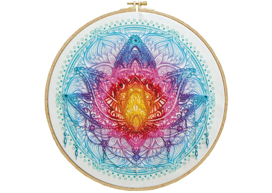 Lotus Flower Bead Embroidery Kit Beading Diy Mandala Pattern Needlepoint Kit, Pattern Kit Printed Canvas Abris9