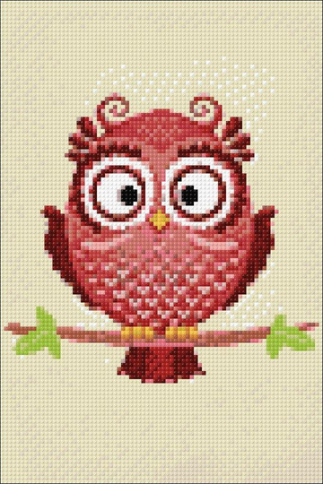 Owl Phil Diamond Painting Set By Wizardi. Wd250 Art Kit. Large Kit