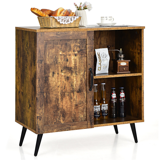 Costway Mid-century Storage Door Cabinet Cupboard w/4 Legs Adjustable - See Details