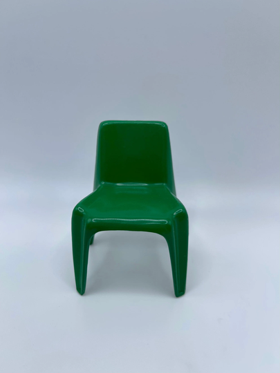 Miniature 112 Scale Mini Mcm Chair - Design Interior Collection Designer's Volume 2 Helmut Bettsner Bofinger Stur No. 4 -Green