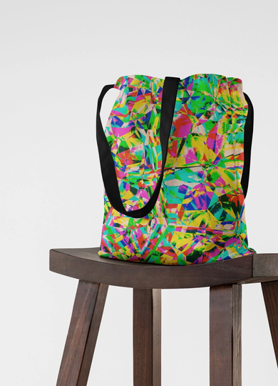 Abstract Art Tote Bag, Modern Unisex Statement Large Canvas Bag With Print, Edgy Shoulder For Her