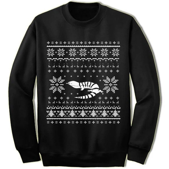 Blue-Tongued Skink Christmas Sweater Sweatshirt. Ugly Xmas Sweater