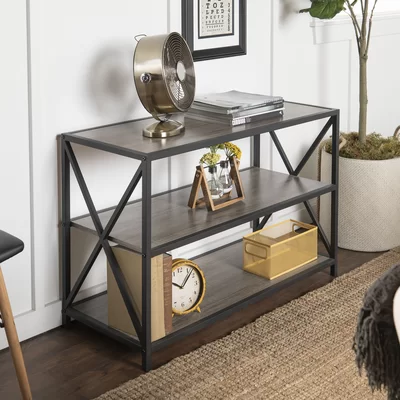 Eulas 26" H x 40" W Metal Etagere Bookcase