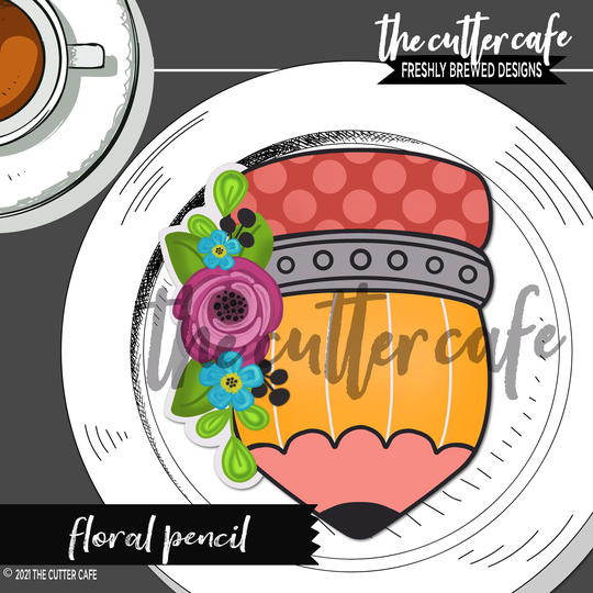 Floral Pencil/School Cookie Cutter By Thecuttercafe
