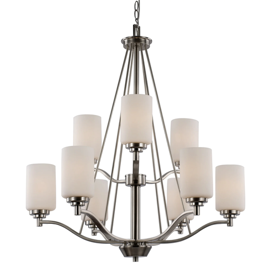 Trans Globe Mod Pod 9 Light Chandelier in Brushed Nickel