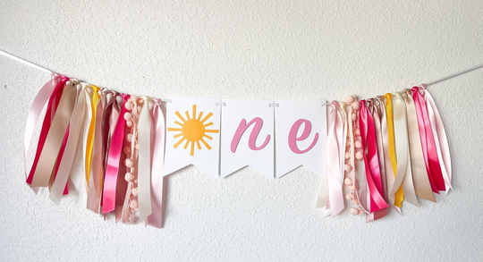 Pink Sunshine Banner, Sun High Chair Baby Girl 1st Sign, Garland Girl, You Are My Sunshine, First Trip Around The Theme
