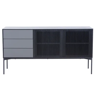 62.4" Wide 3 Drawer Stainless Steel Sideboard