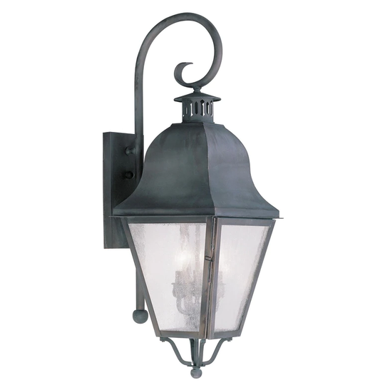 Giuseppe Lighting Three Light Outdoor Wall Lantern Amwell Charcoal - Exact Size