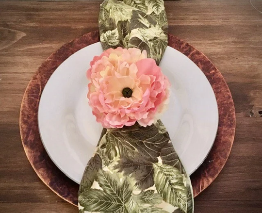 Napkin Ring/Wedding Table Decoration/Flower Ring/Napkin Holder/Pink Peony/Floral Ring/Wedding Decor/Wedding Ring