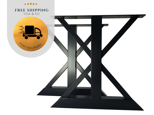 Handmade Furniture Metal Dining Table Legs. Best Kitchen Farmhouse Heavy Duty Rustic Desk X Legs Metal