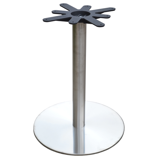 JI Bases Stainless Steel 22-inch Round Pedestal Table Base-3-inch Column-17-inch Top Plate