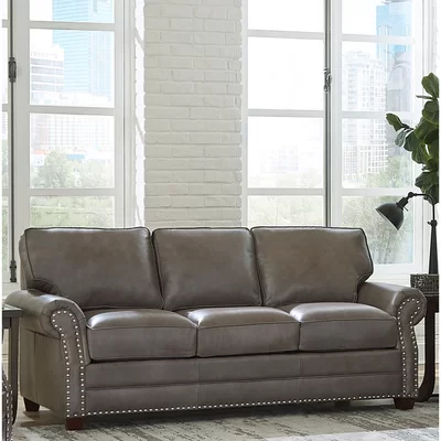 Vernon 84" Genuine Leather Rolled Arm Sofa Bed