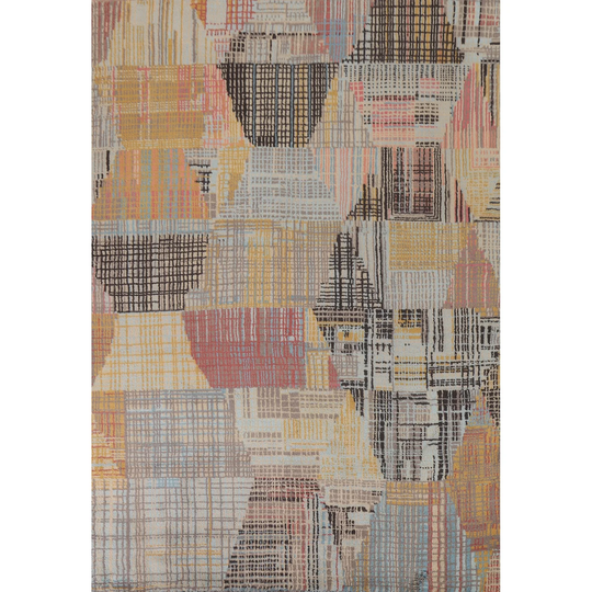 Abstract Moroccan Oriental Area Rug Handmade Multi-Color Wool Carpet - 8'0" x 9'11"