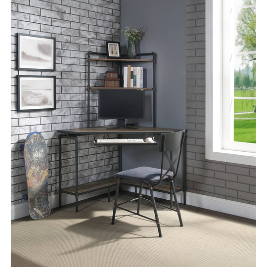 ACME Brantley Office Chair in Antique Oak and Sandy Gray