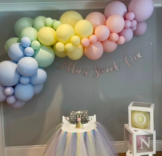 Unicorn High Chair Tutu, Pastel Highchair Banner, Girl First Birthday, Tulle Tutu Skirt, Smash Cake Garland, Custom Made