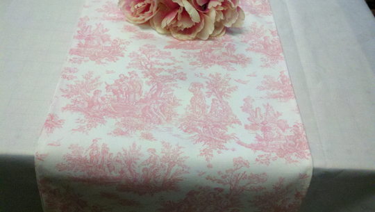 Toile Table LinensChoose Color Table Runners, 12" Wide Or Napkins, Placemats, English Country, Wedding, Bridal, Decor, Baby's Room