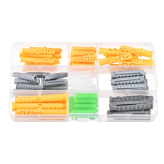 Plastic Expansion Tube Assortment Kit for Drywall 4 Colors 73pcs - 4 Colors