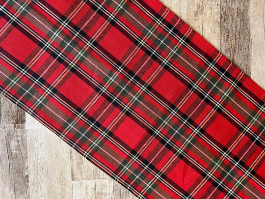 Christmas Table Runner, Tartan Red Plaid Table Gift, Decor