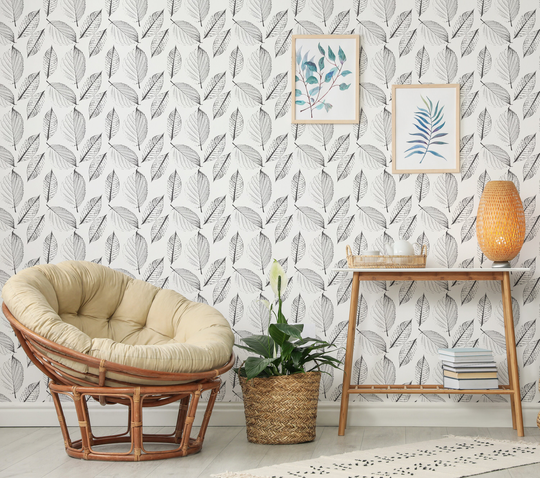 Autumn Leaves Wallpaper - Custom Color Leaf Peel & Stick Removable For All Rooms Self Adhesive Mural Wall 128