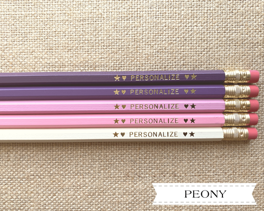 Personalized Purple & Pink Color Palette Pencil Set. Gift For A Friend Or Tween. Custom Pencils Birthday Gift. Mom