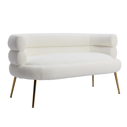 Elegant Velvet Sofa, Accent Sofa Loveseat Sofa with Metal Feet Tufted Chaise Lounge Sofa 2 Seater Sofa