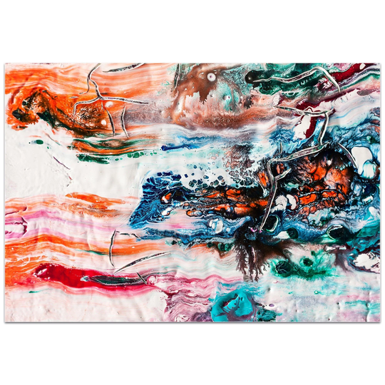 Jamie Anton 'Sunset on Her Breath 1' 32in x 22in Abstract Wall Art on Plexiglass - Multi-Color