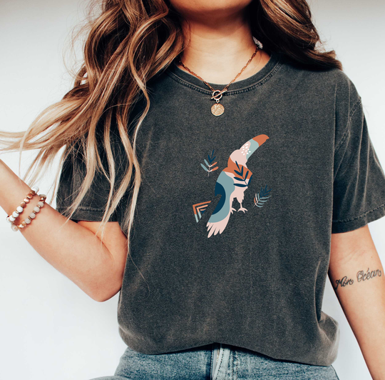 Comfort Colors Boho Shirt, Bird Gift, Colorful Toucan, Toucan Tshirt, Comfy Oversized Mama