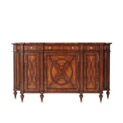 Rep.li.ca Concave 64" Wide 3 Drawer Mahogany Wood Sideboard
